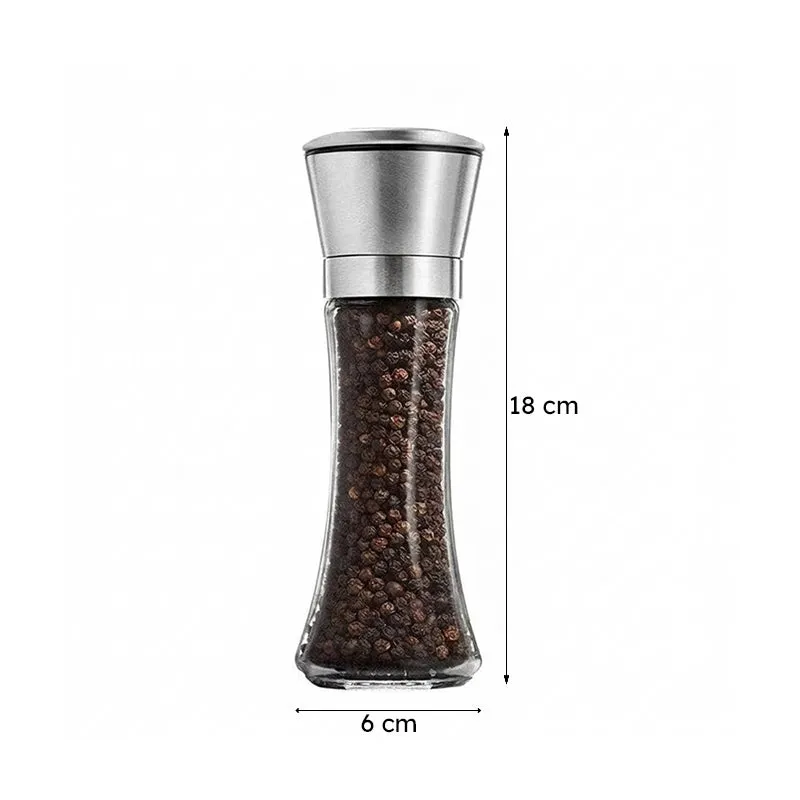Conical Glass Salt & Pepper Shaker with Stainless Steel Top media 11