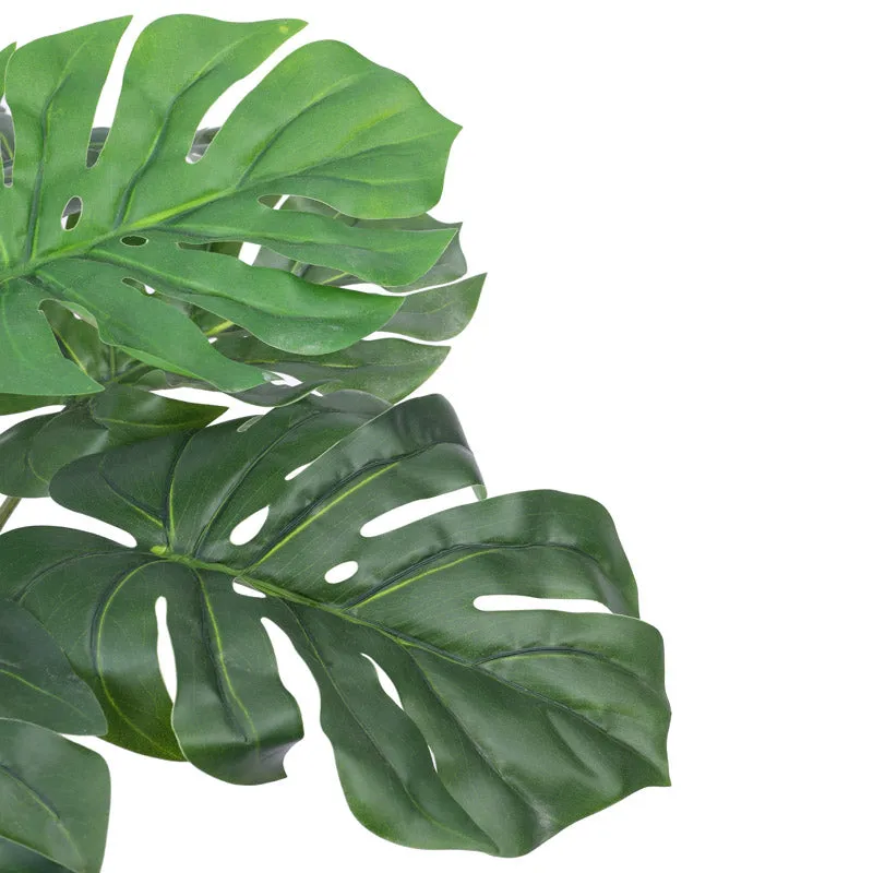 Artificial Realistic Monstera Plant in Black Plastic Pot media 4