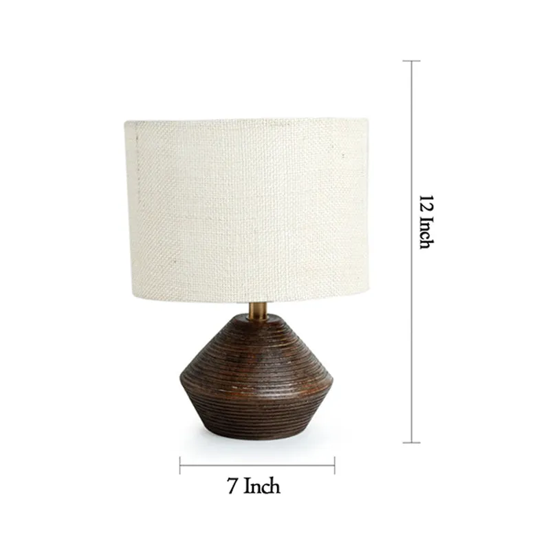 Yami Wooden Table Lamp With Jute Shade - White,Brown media 6