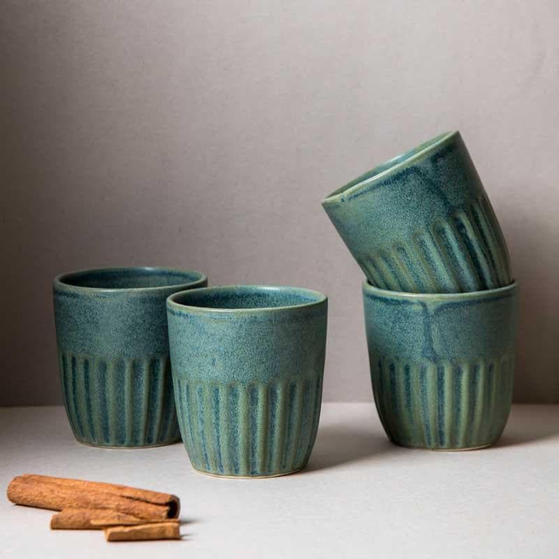 Artisan Earth Kulhad (Green) - Set Of Two media 5