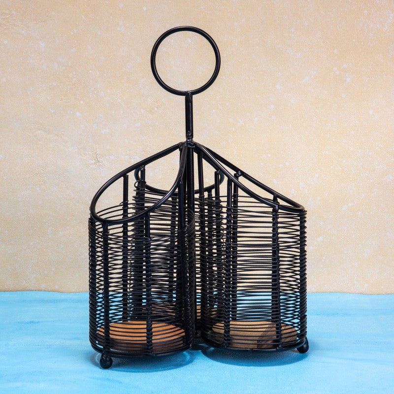 Natural Grain Wood Cutlery Stand media 3