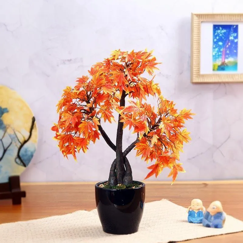 Faux Tall Maple Bonsai (39 cms) - Red media 1