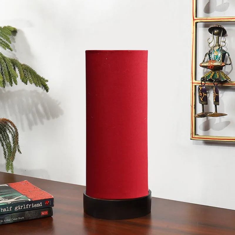 Mirza Tower Wooden Table Lamp - Red,Black media 3
