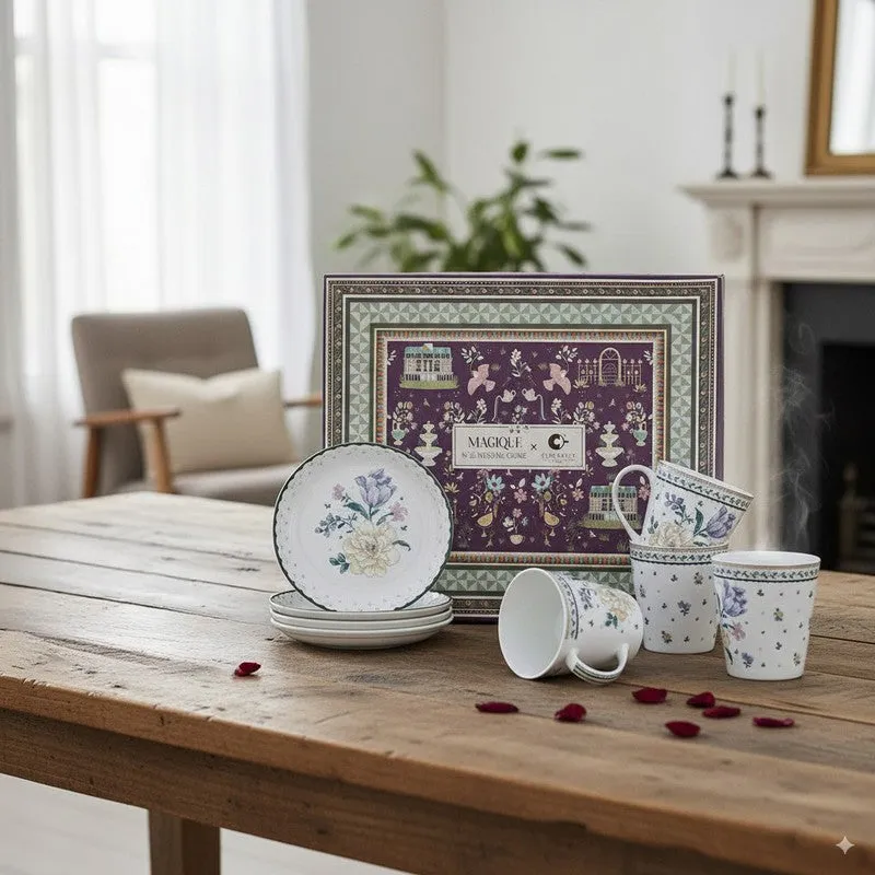 Magique by The Wishing Chair Emerald Ribbon Twilight Bloom Cups & Plates Giftbox - Eight Piece Set media 3