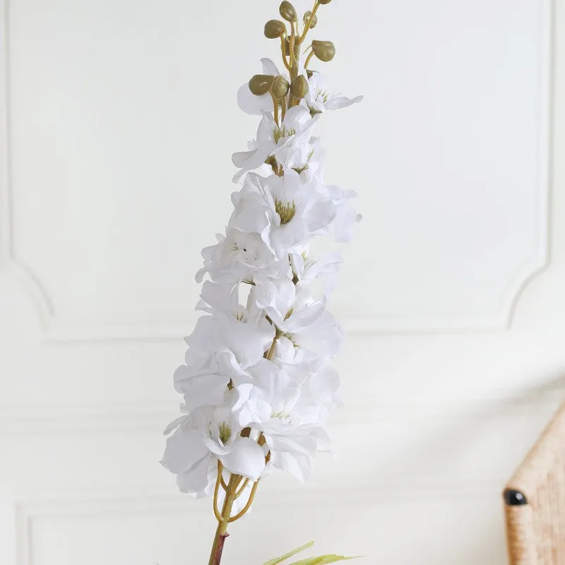 Petalya Wisteria Fabric Artificial Flower - White media 5