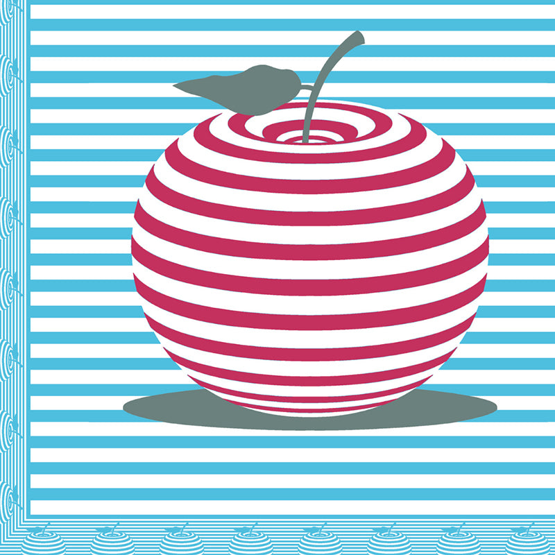 Illusion Stripey Cherry Cotton Bedsheet (Blue) - 200 TC media 3