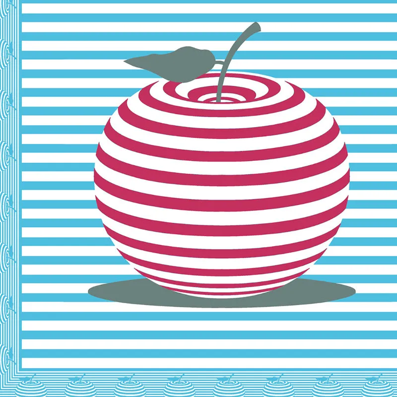 Illusion Stripey Cherry Cotton Bedsheet (Blue) - 200 TC media 3