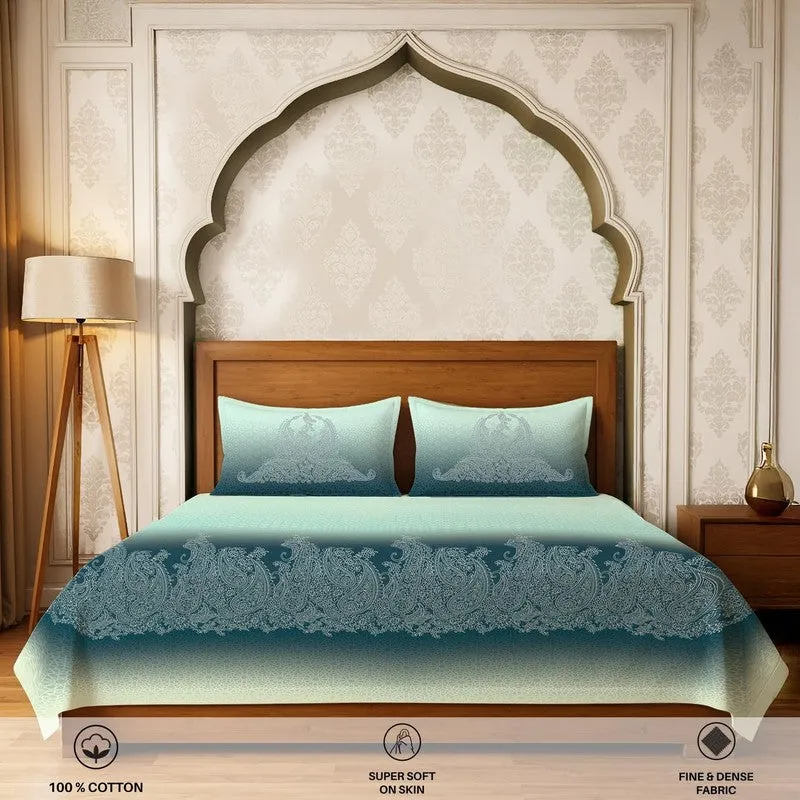 Urban Space Mrinal Calm Cotton Bedsheet (Blue) - 300 TC media 4