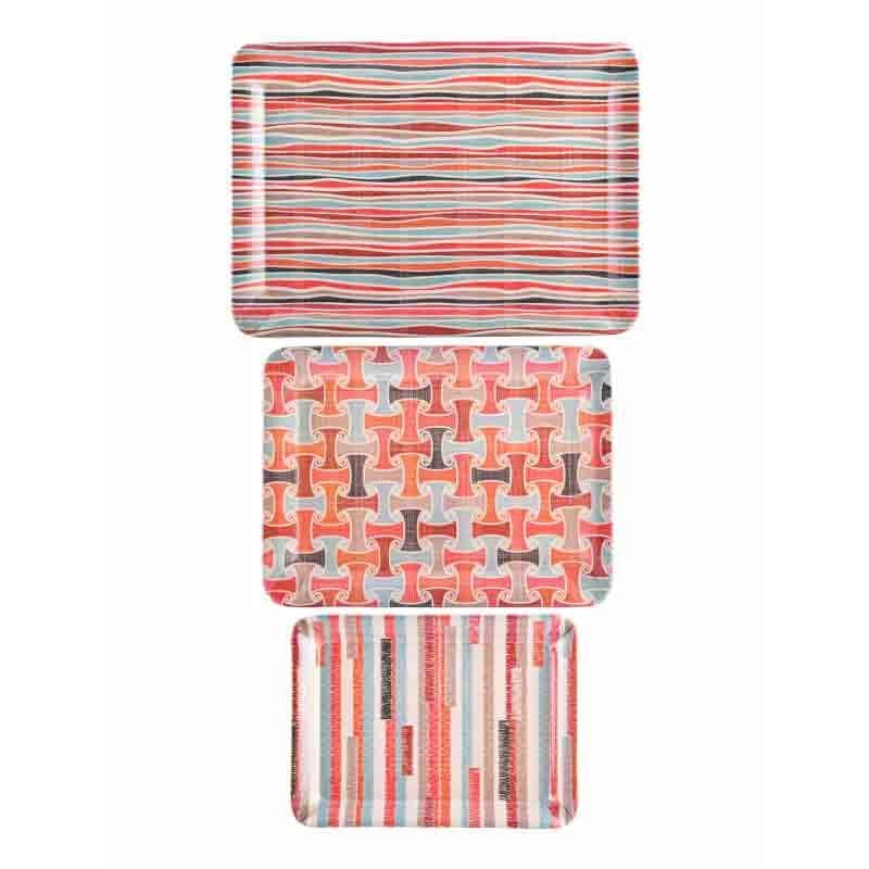 Conglomerate Melamine Tray - Red - Set of Three media 3