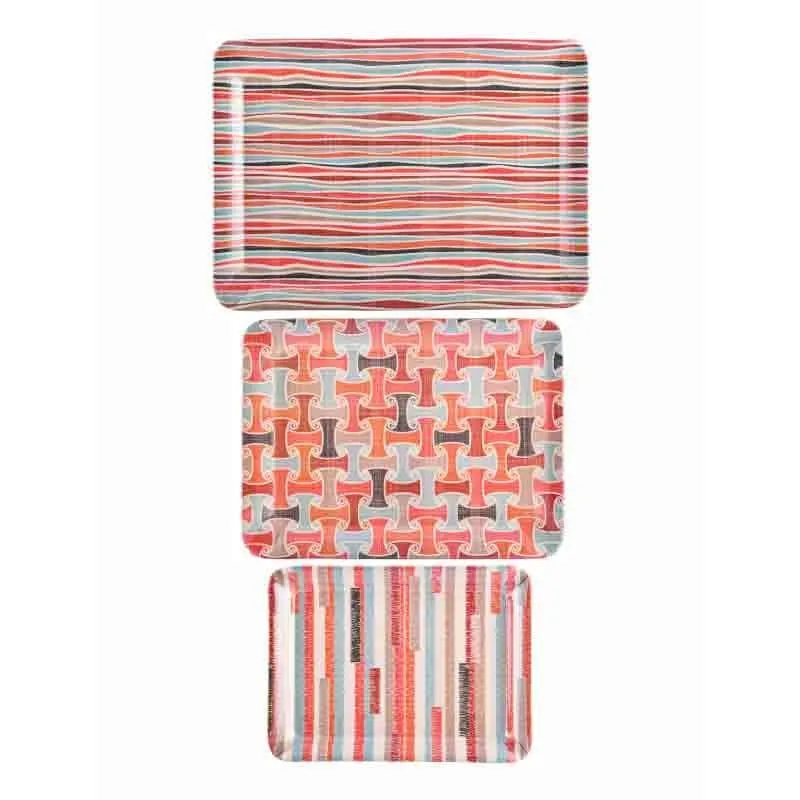 Conglomerate Melamine Tray - Red - Set of Three media 3