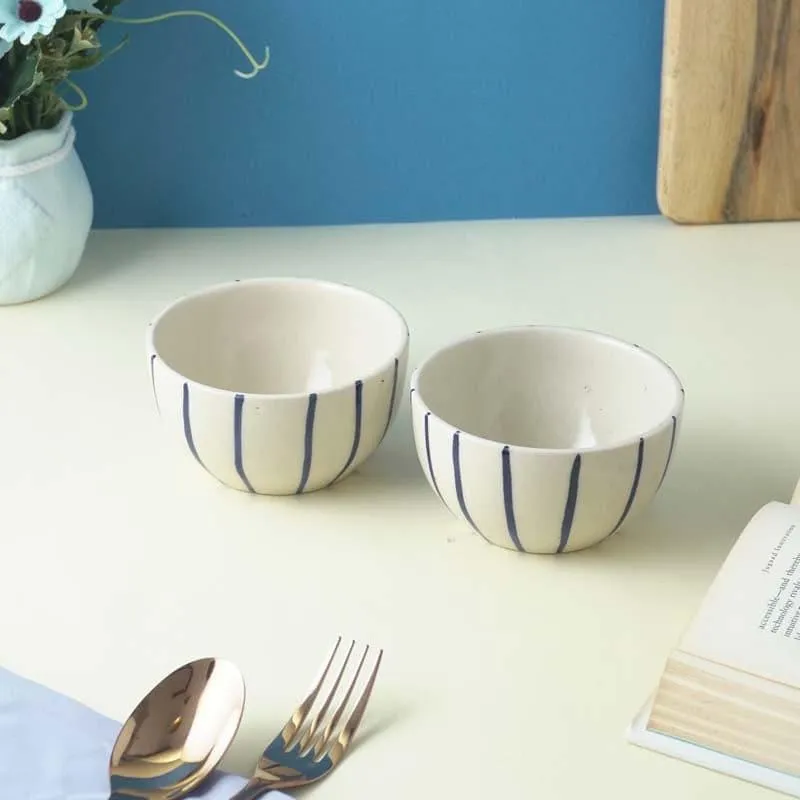 Kline Stripe Ceramic Bowl - Set Of Two media 1