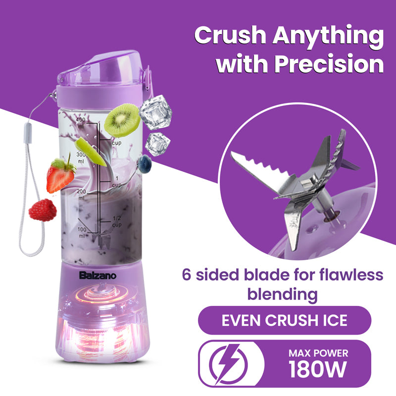 Balzano Wireless Travel Blender - Purple media 3