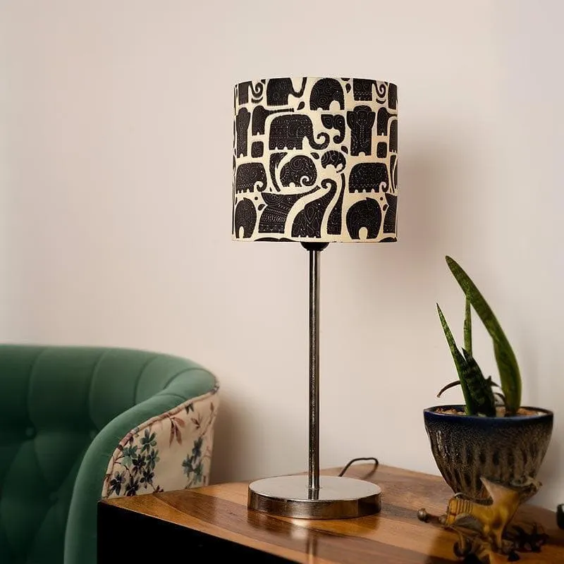 Zoo Glow Metal Chrome Fabric Table Lamp - Black,White media 3
