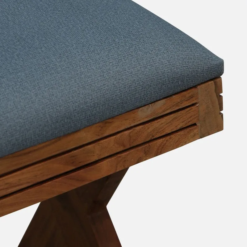 Luxury Sheesham Wood Ottomans & Pouffe - Blue media 6