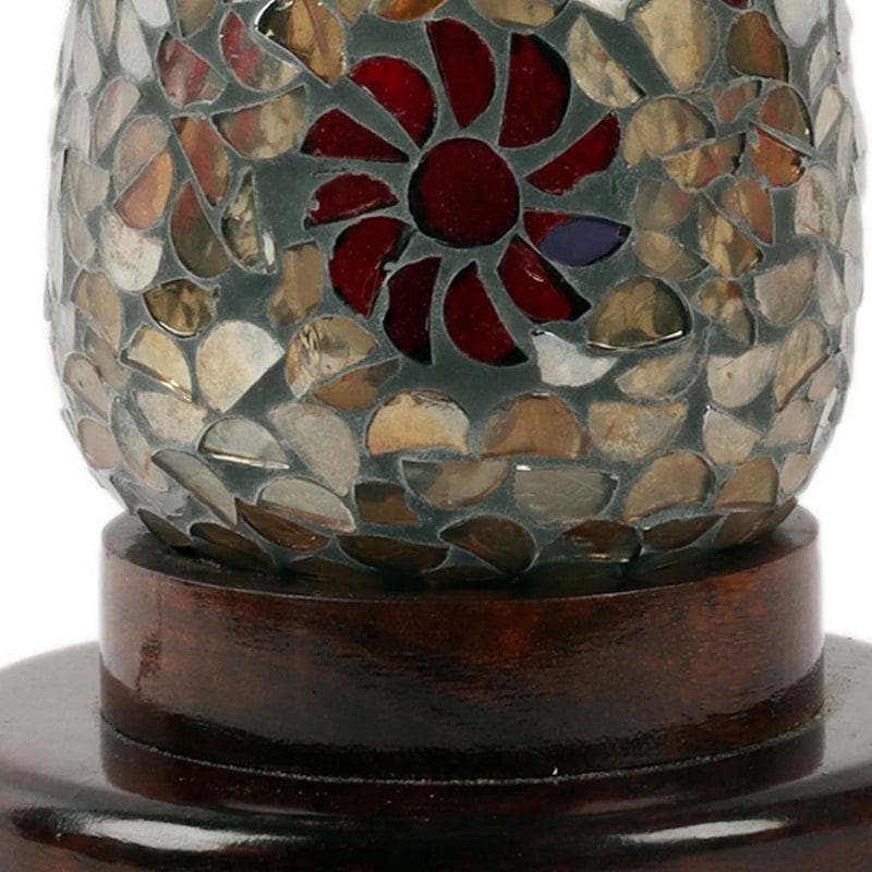 Grey Glaze Glass Table Lamp - Black,Silver media 6
