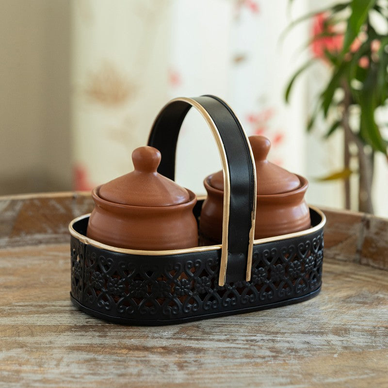 Orna Luxe Ceramic Jar (250 mL) -Three Piece Set