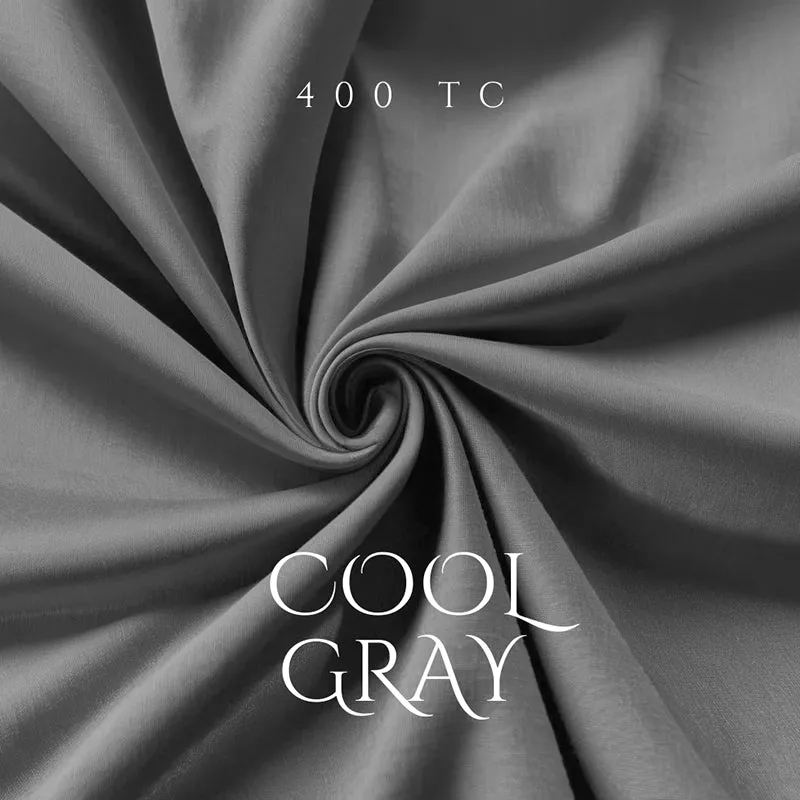 Moonweave Solid Cotton Bedsheet (Charcoal) - 400 TC media 6
