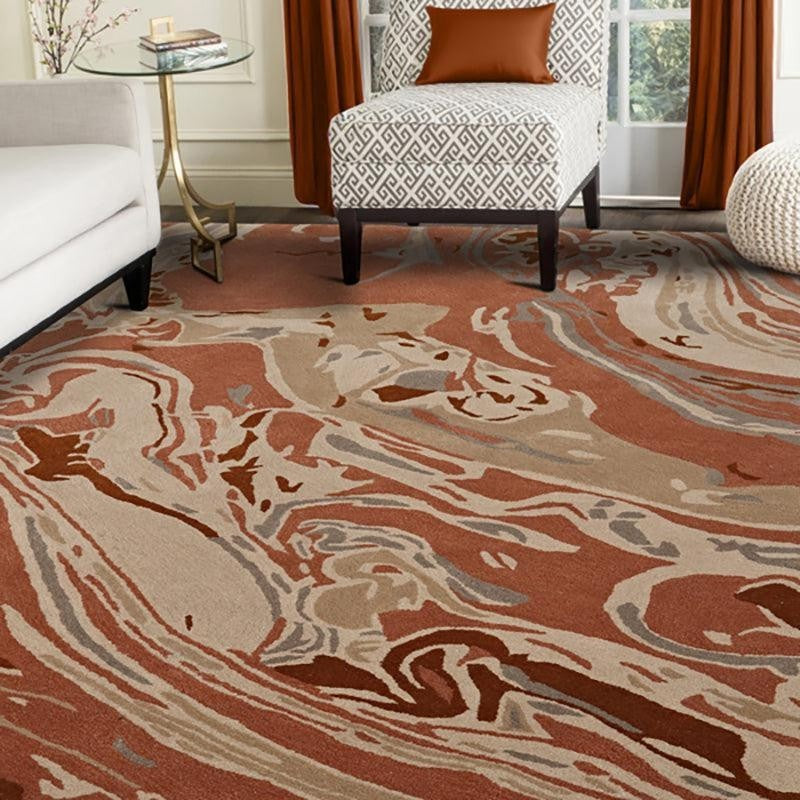 Ala Hand Tufted Abstract Wool & Nylon Carpet - Rust Brown media 8