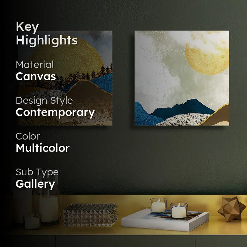Over The Hills Canvas Wall Art - Set Of Two media 2