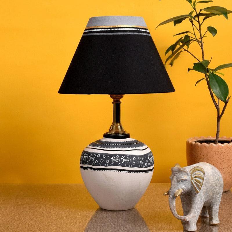 Ravish Terracotta Table Lamp - Black,White media 3