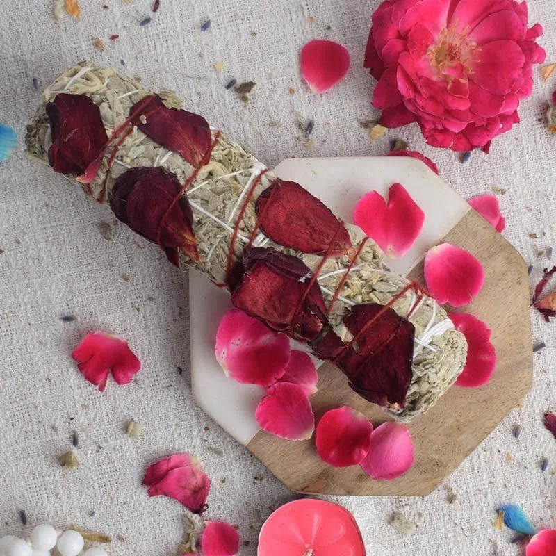 White Rose Sage Smudge Wand media 4
