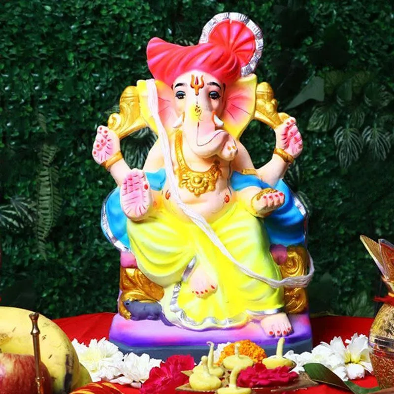 Divine Clay Ganapati Idol media 1