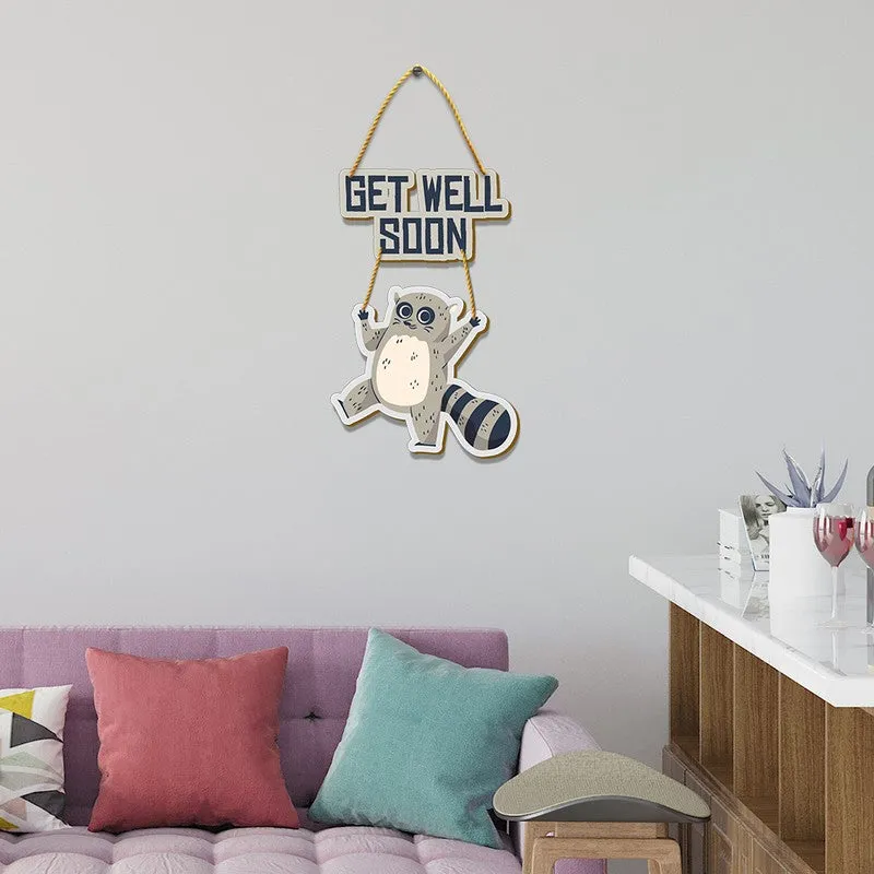 Get Well Soon Hanging Decoration with Cartoon Animal MDF Wall Accent media 1