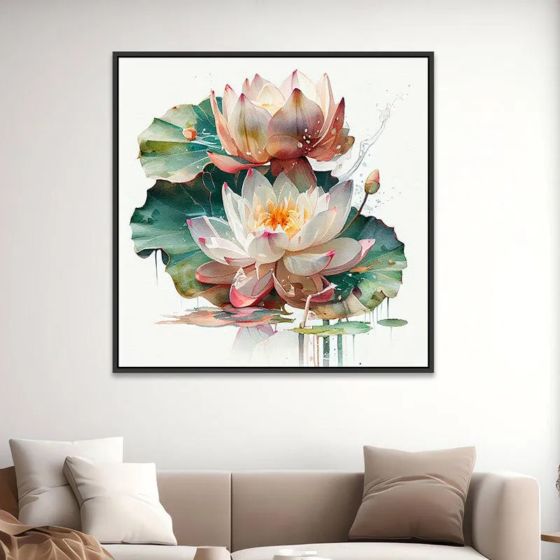 Lotus Flowers Wall Painting media 1