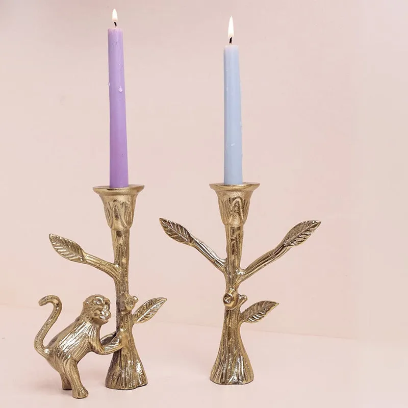 Chimp Charm Brass Candle Holder - Set Of Two media 3