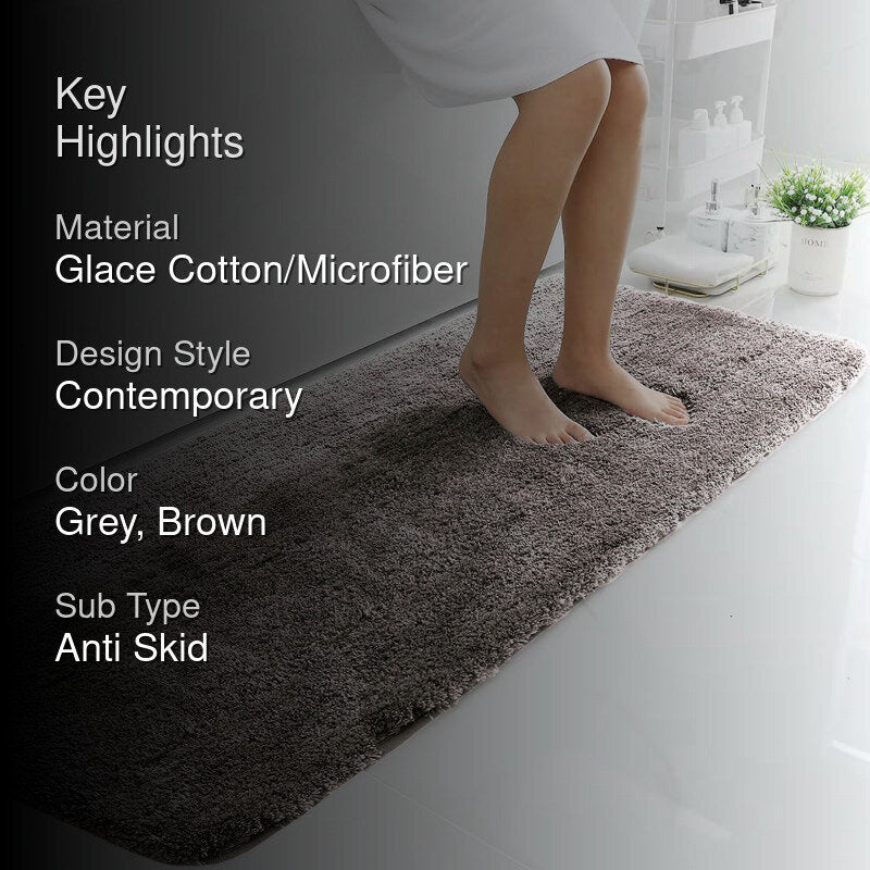 Vegas Luxe Micro Fiber Runner Rug - Grey media 2