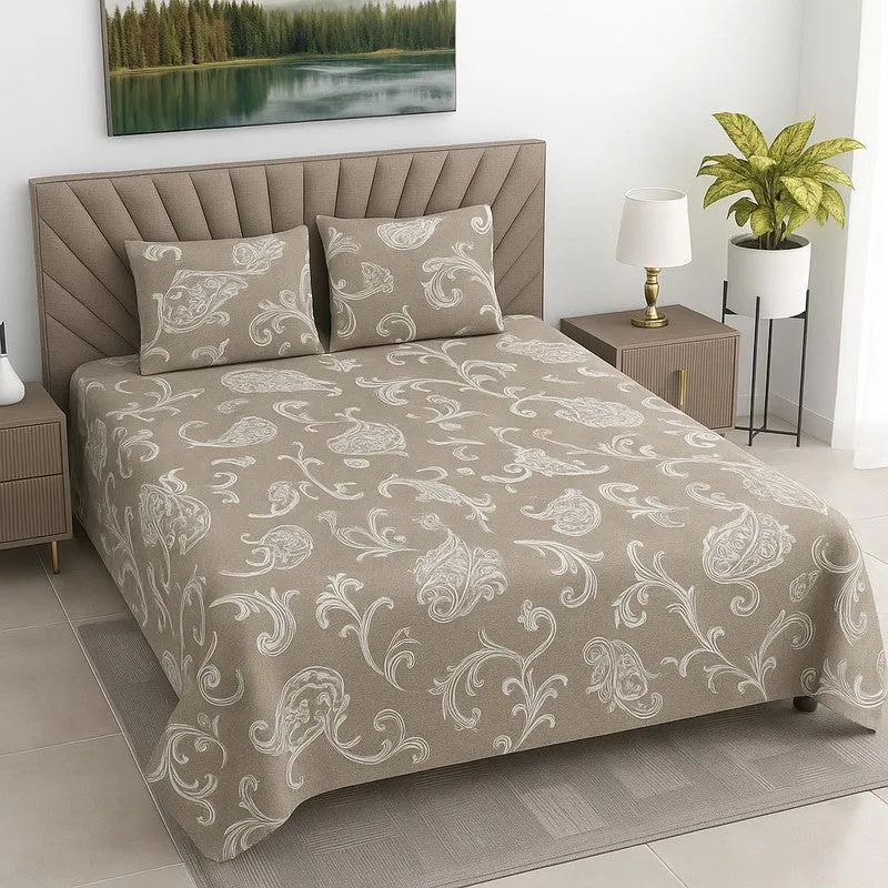 Aangan Kala Cotton Bedsheets (Beige) - 400 TC media 1