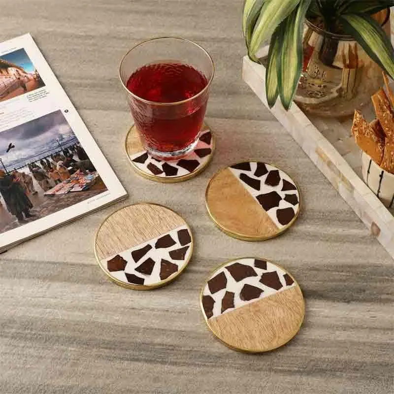 Animal Print Wooden Coaster - Set Of Four media 1