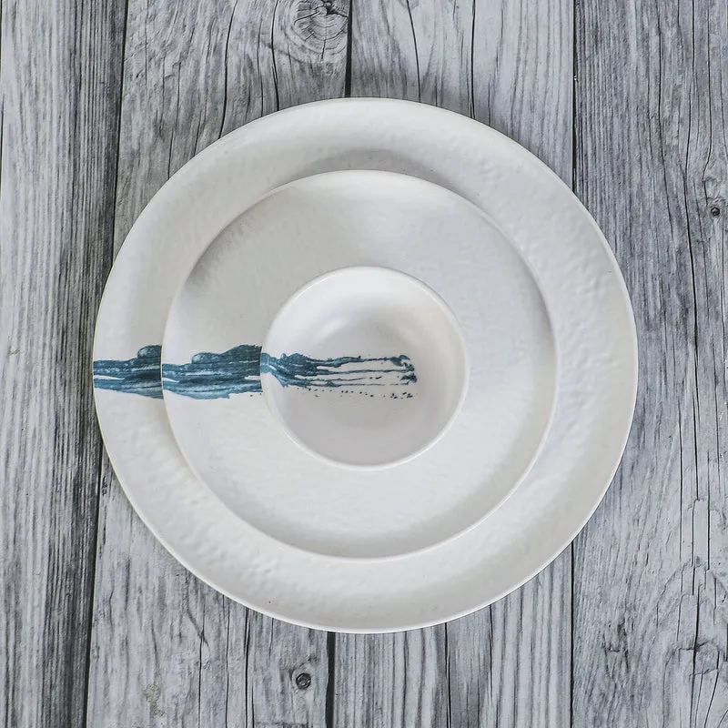 Stripe Swipe Melamine Dinner Set (White) - 24 Piece Set media 5