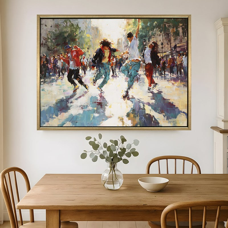 City Moves Canvas Wall Painting With Frame