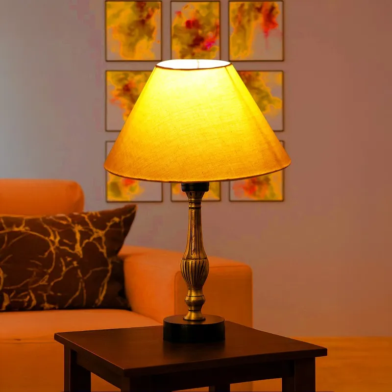 Aurelo Viro Wooden Table Lamp - Yellow media 1