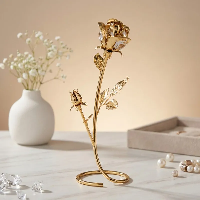 Golden Rose Elegance 24K Gold Plated Mild Steel Showpiece media 1