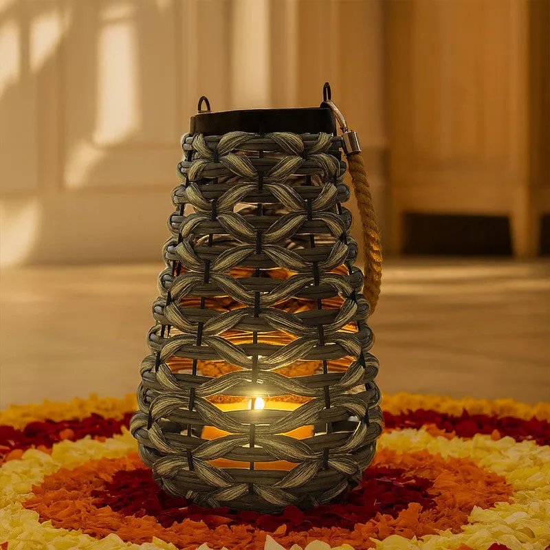 Boho Wicker Bamboo Tea Light Candle Holder media 4