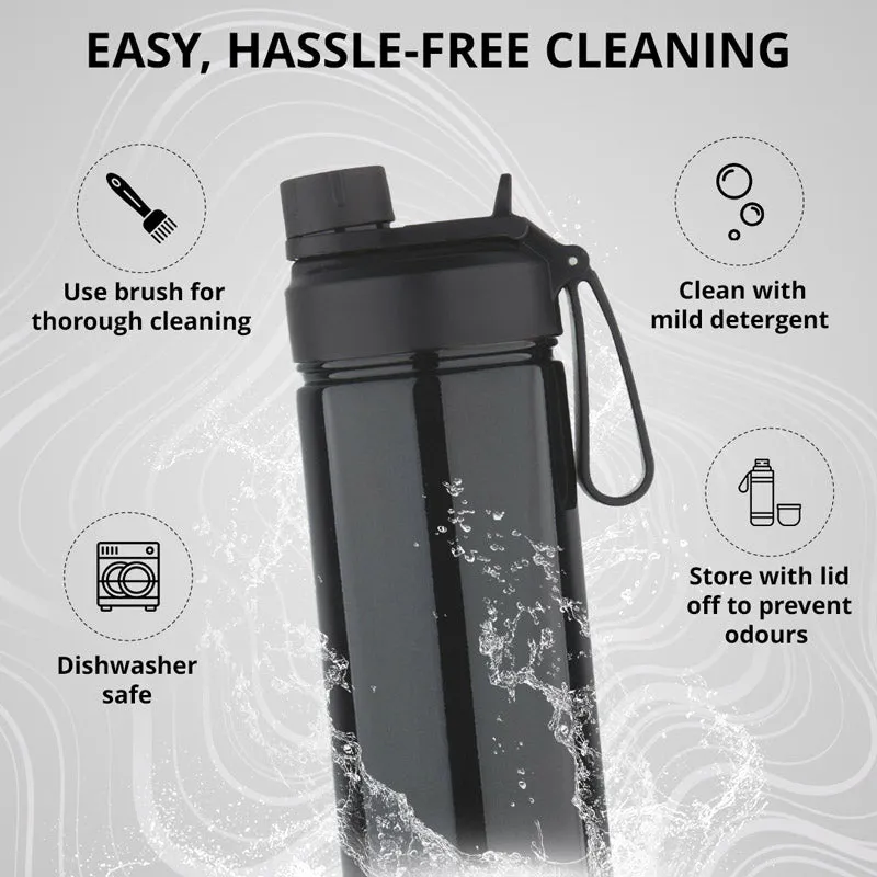 Bergner Walking Sipmate Thermosteel Hot And Cold Flask (Black) - 530 mL media 5