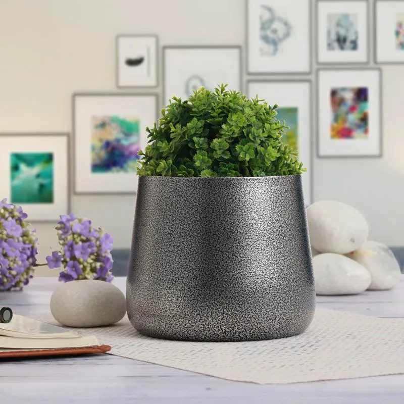 Nita Handcrafted Planter - Silver - 14