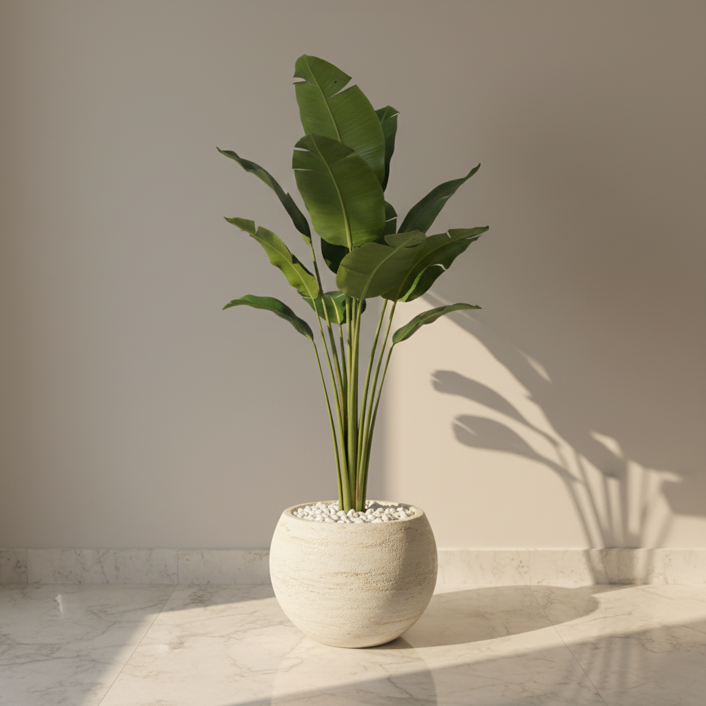 5.2 ft Paradise Artificial Plant With Black Fiber Pot - 5.25 Feet