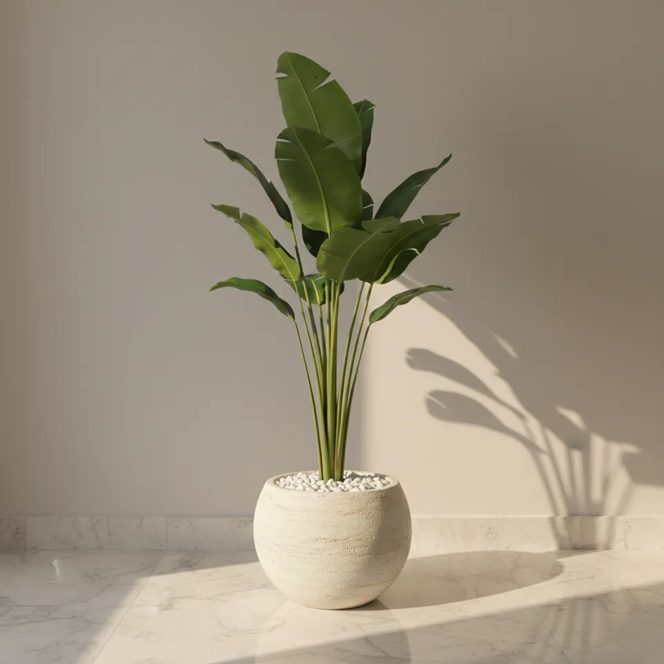 Paradise Artificial Plant With Black Fiber Pot - 5.2 Feet media 1