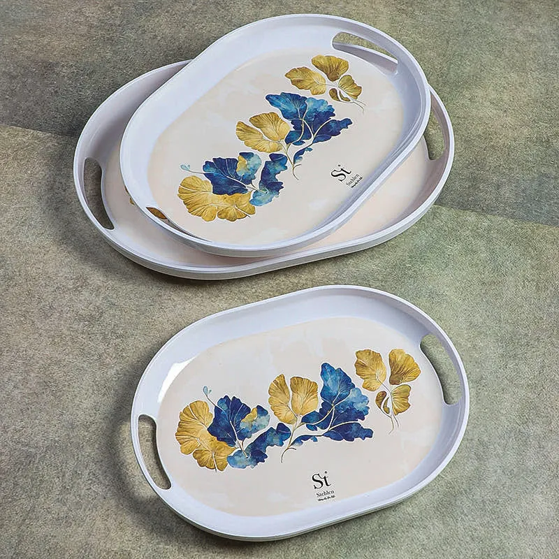 Leaf Of Gold Melamine Serving Tray - Set Of Three media 3