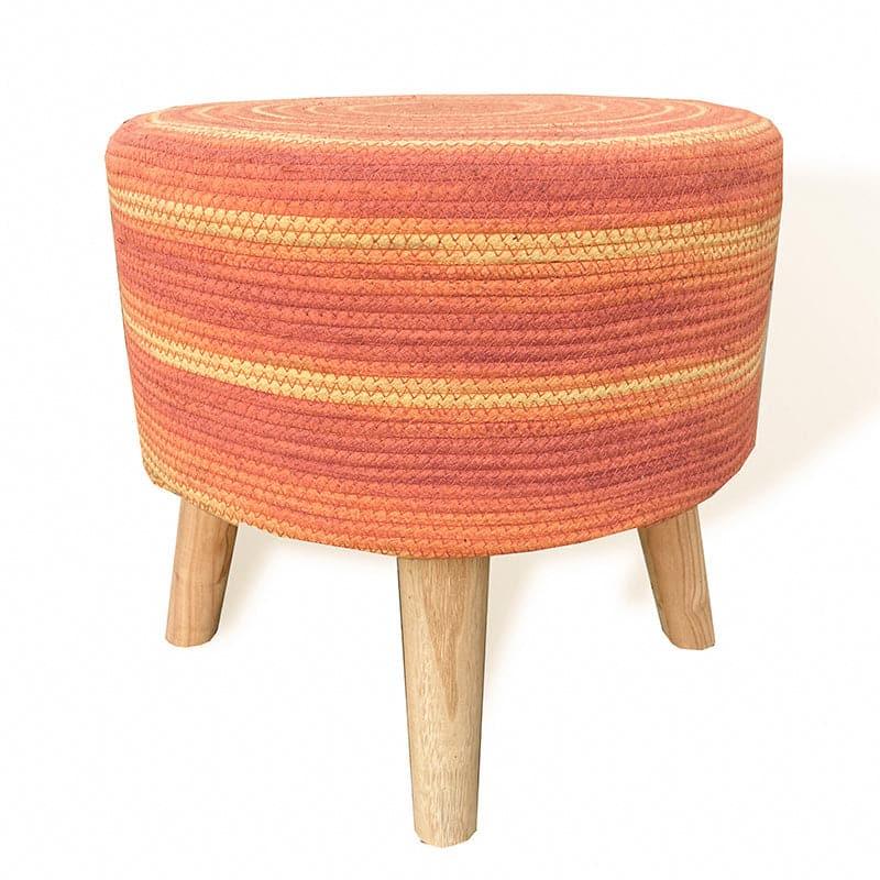 Seleni Cotton Ottoman - Orange & Yellow image 3