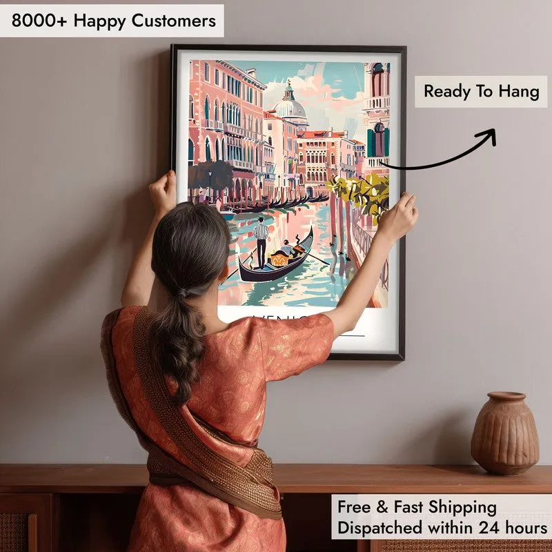 Vintage Venice Framed Canvas Wall Painting media 6