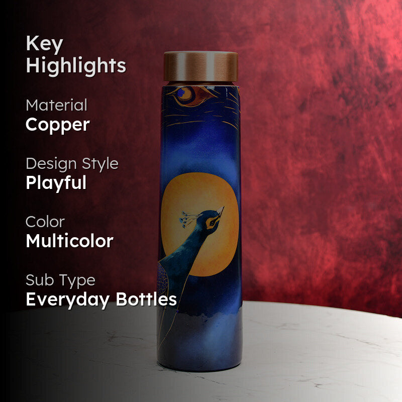 Peacock Clara Copper Water Bottle - 1000 mL media 2
