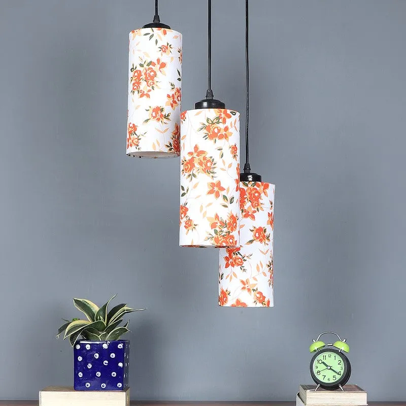 Cylentra Triple Metal Ceiling Lamp - White & Orange media 3