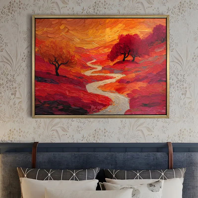 Autumn Reverie Canvas Wall Painting With Frame media 5