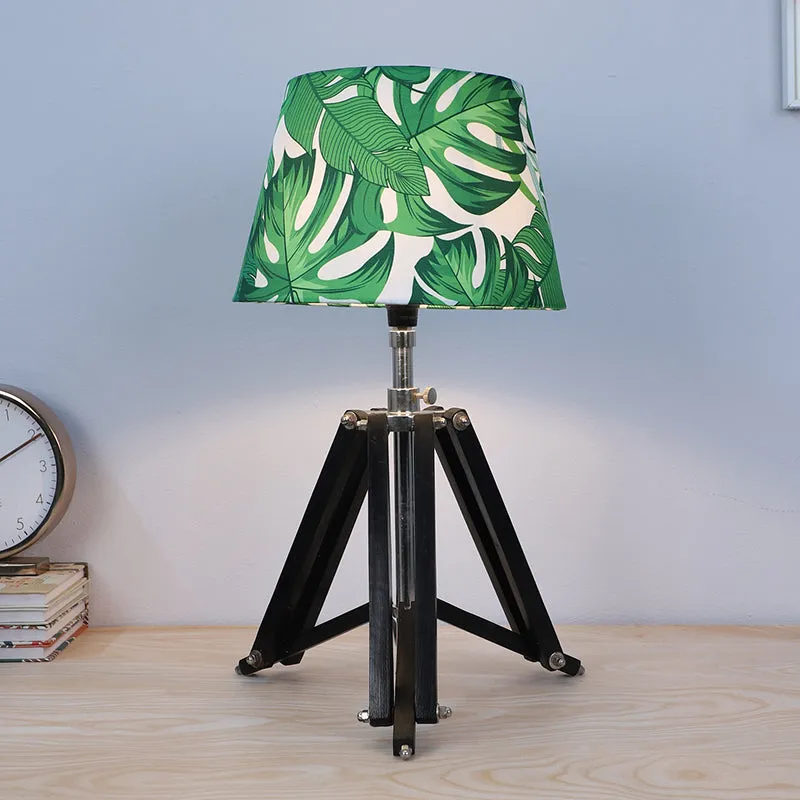 Kaizen Printed Tripod Mango Wood Table Lamp - Green,White,Black media 2