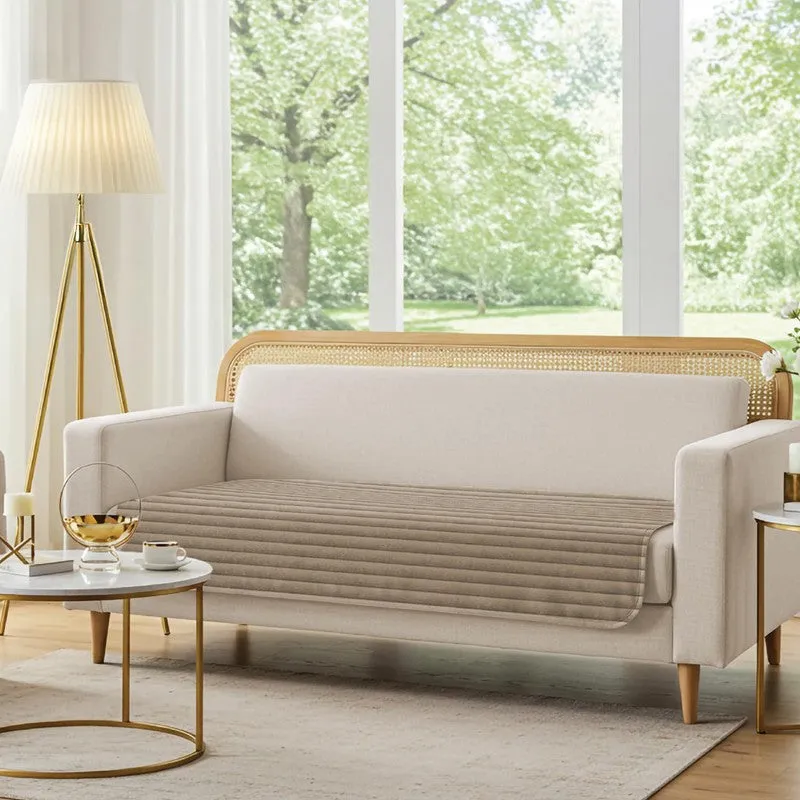 Urban Space Linear Quilted Sofa Cover - Brown media 1