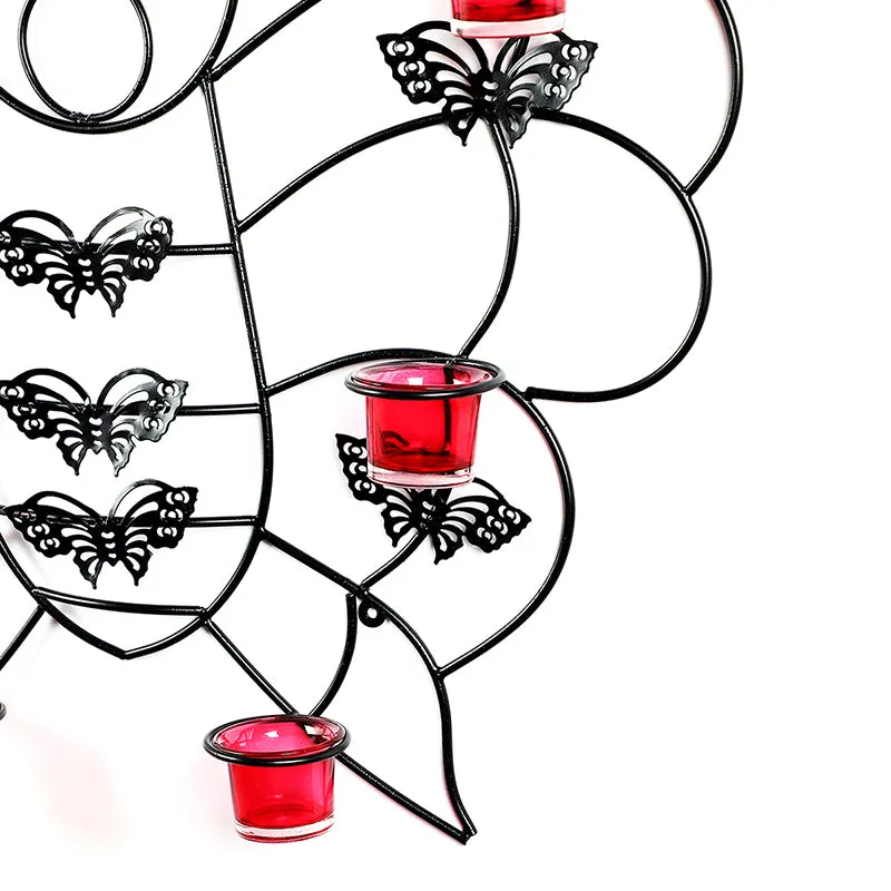 Sylva Wing Iron & Glass Tea Light Holder - Black media 4